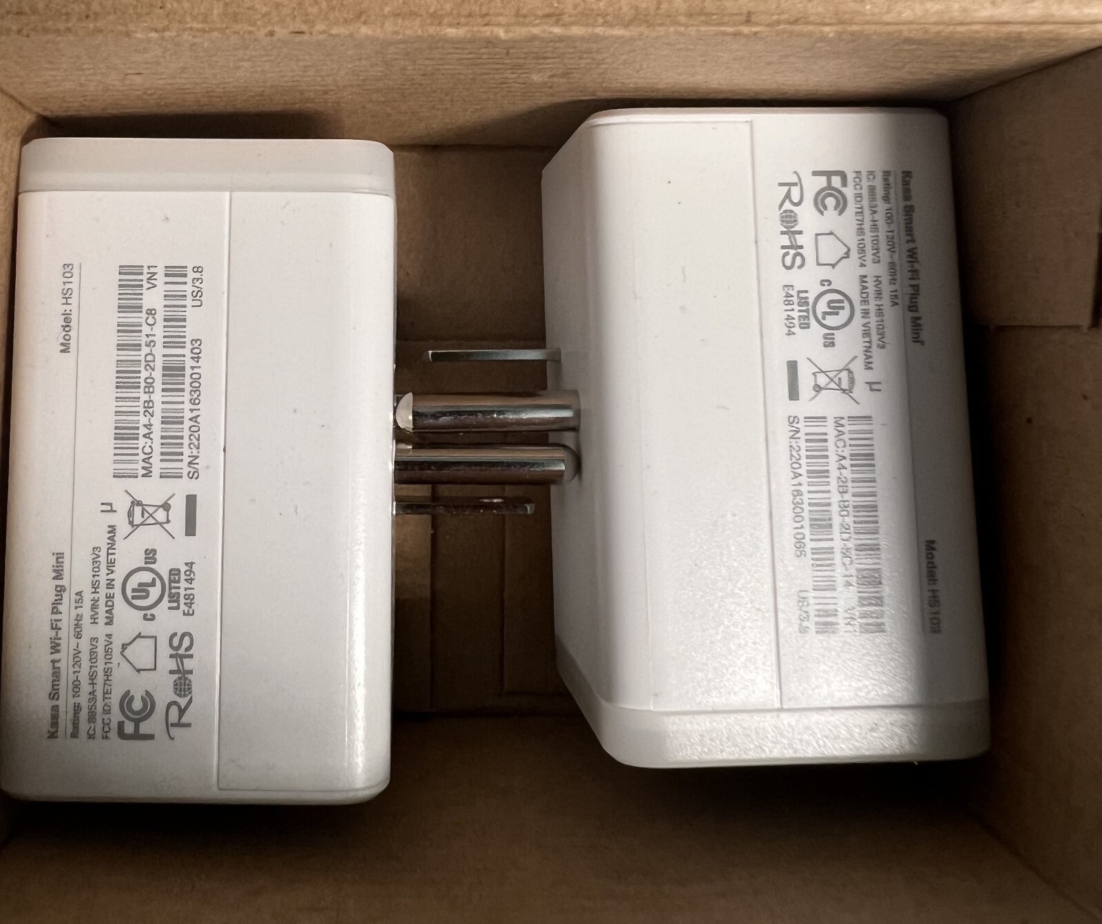 Tp-link Kasa Smart Wi-Fi Plug Mini Outlet Hs103p2 2pk Version 3.8