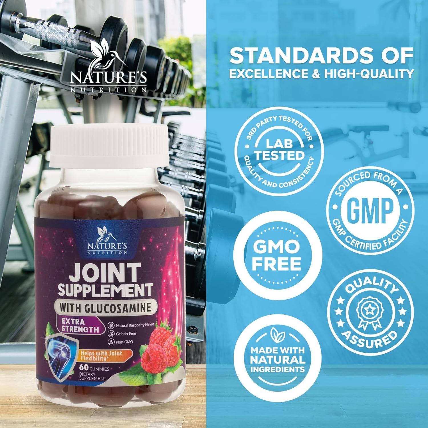 Joint Support Gummies Glucosamine Plus Vitamin E - 60 Count (Pack of 1)