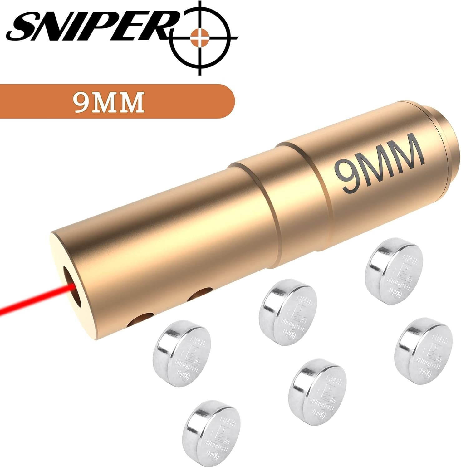 9MM Red Laser Bore Sight w/ 6 Batteries