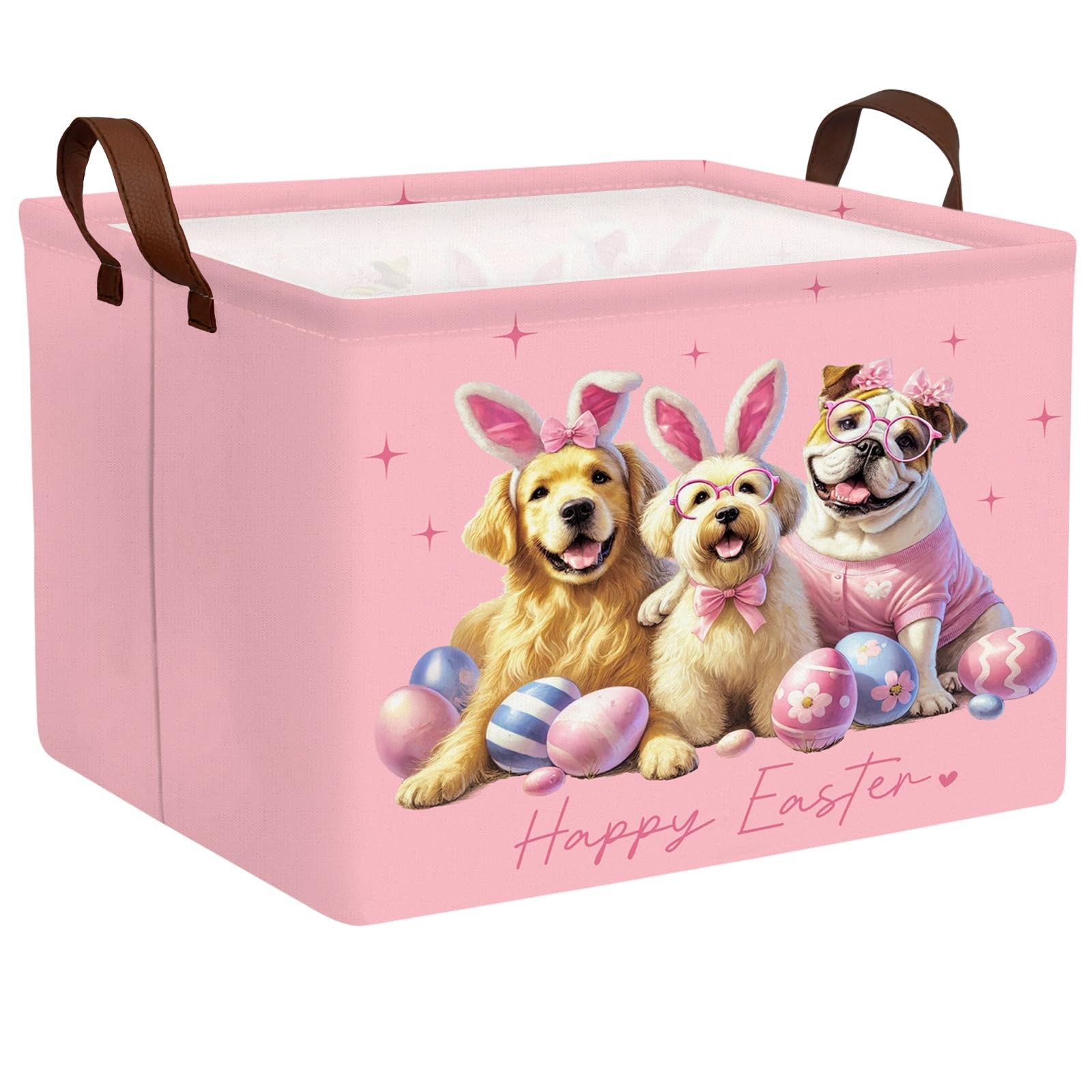 ASKETAM Kid Rectangular Empty Easter Basket for Girl Boy Bunny Eggs Easter Ba...