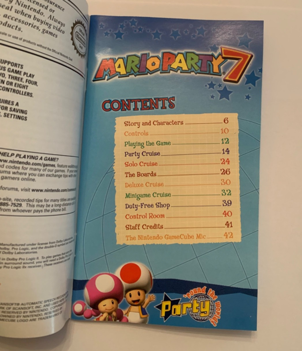 Mario Party 7 - *Manual Only* (GameCube 2005) Instruction Booklet