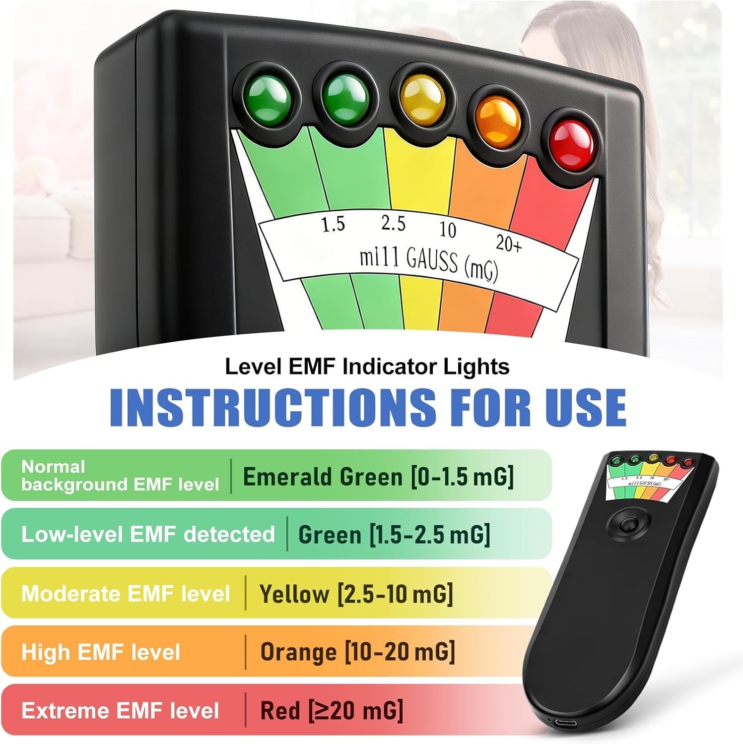 Handheld EMF Detector for Electromagnetic Field Testing and Ghost Hunting