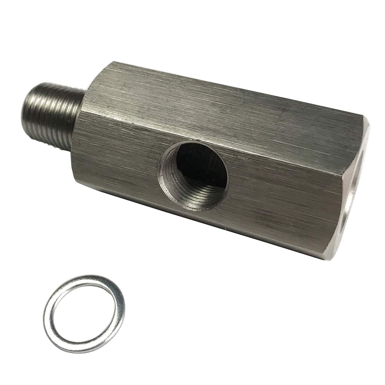 M14 Oil Pressure Sensor Tee Adapter Turbo Supply Feed Line Gauge M14x1.5 Female
