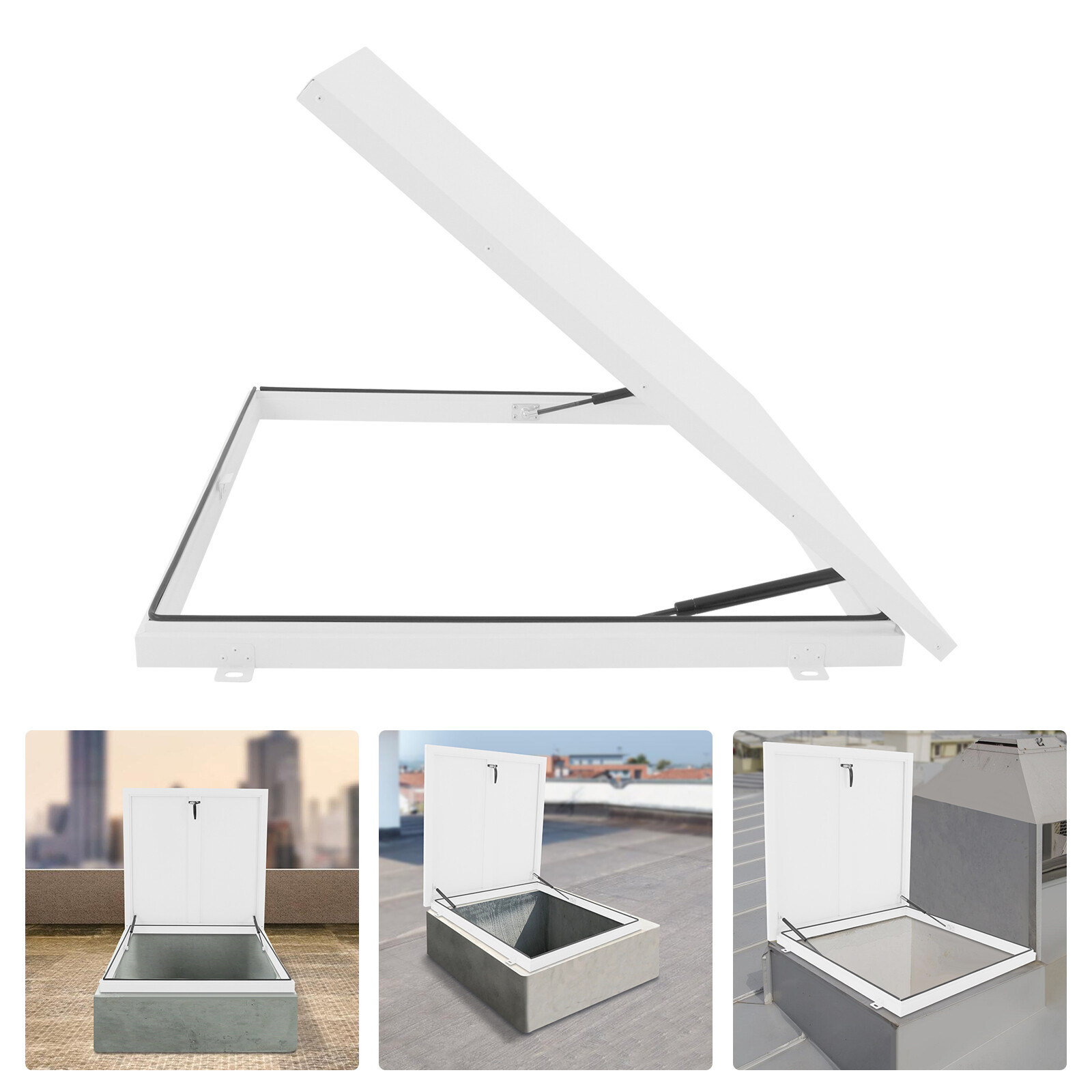 90° Roof Security Door 31.5'' L X 31.5'' W Roof Hatch Roof Access Hatch White