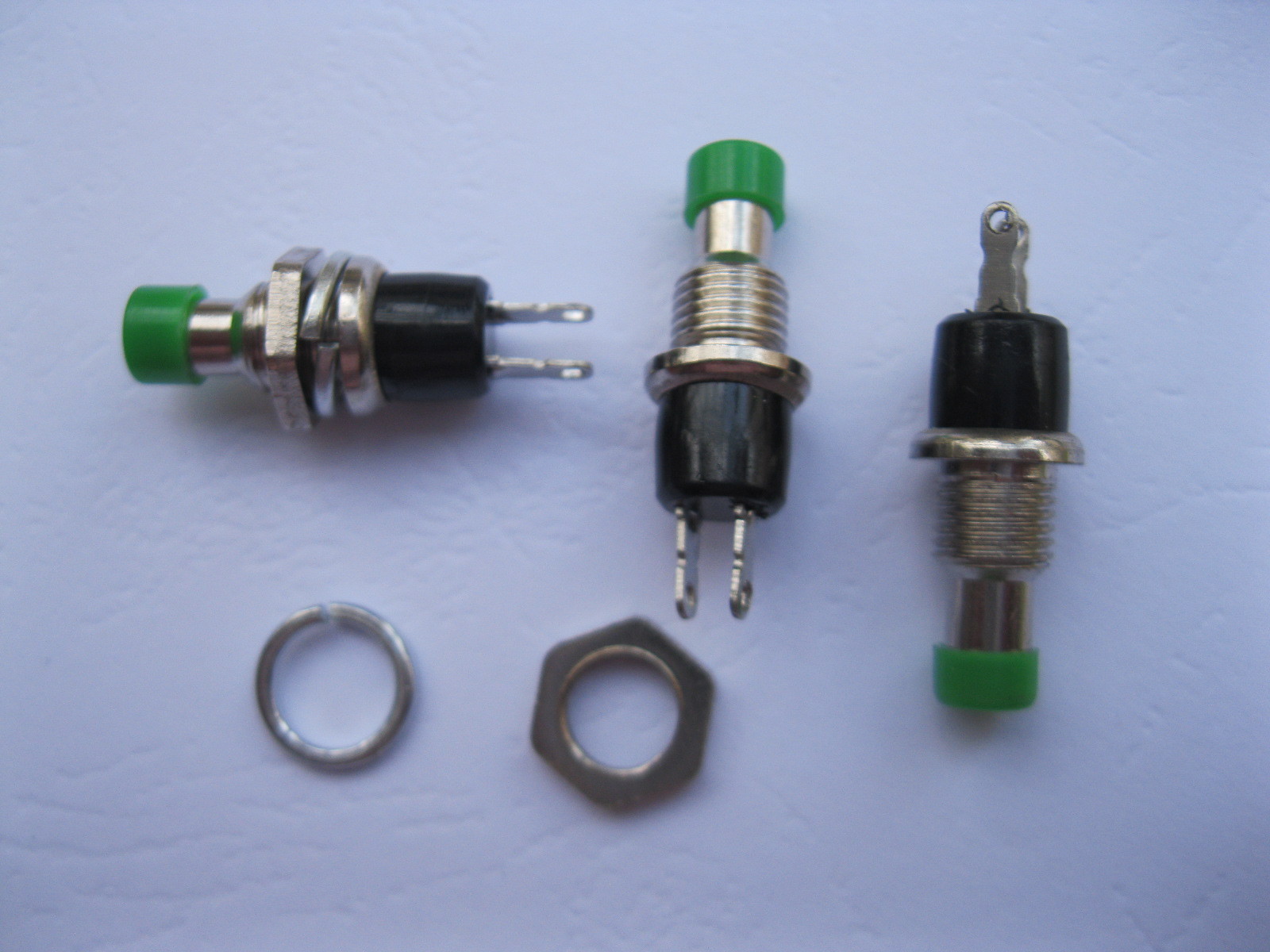 15 pcs Push ON Mini SPST Push Momentary Switch 125V/6A 250V/3A Green Color New