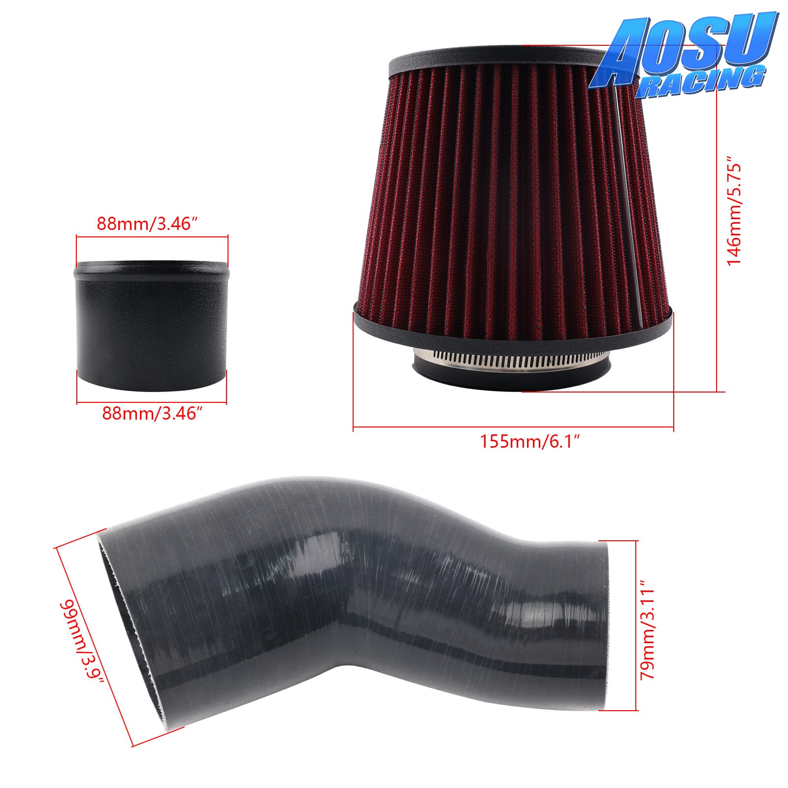 For 2019+ Audi S4 S5 B9 3.0T Engine Cold Air Intake System + Filter +Heat Shield