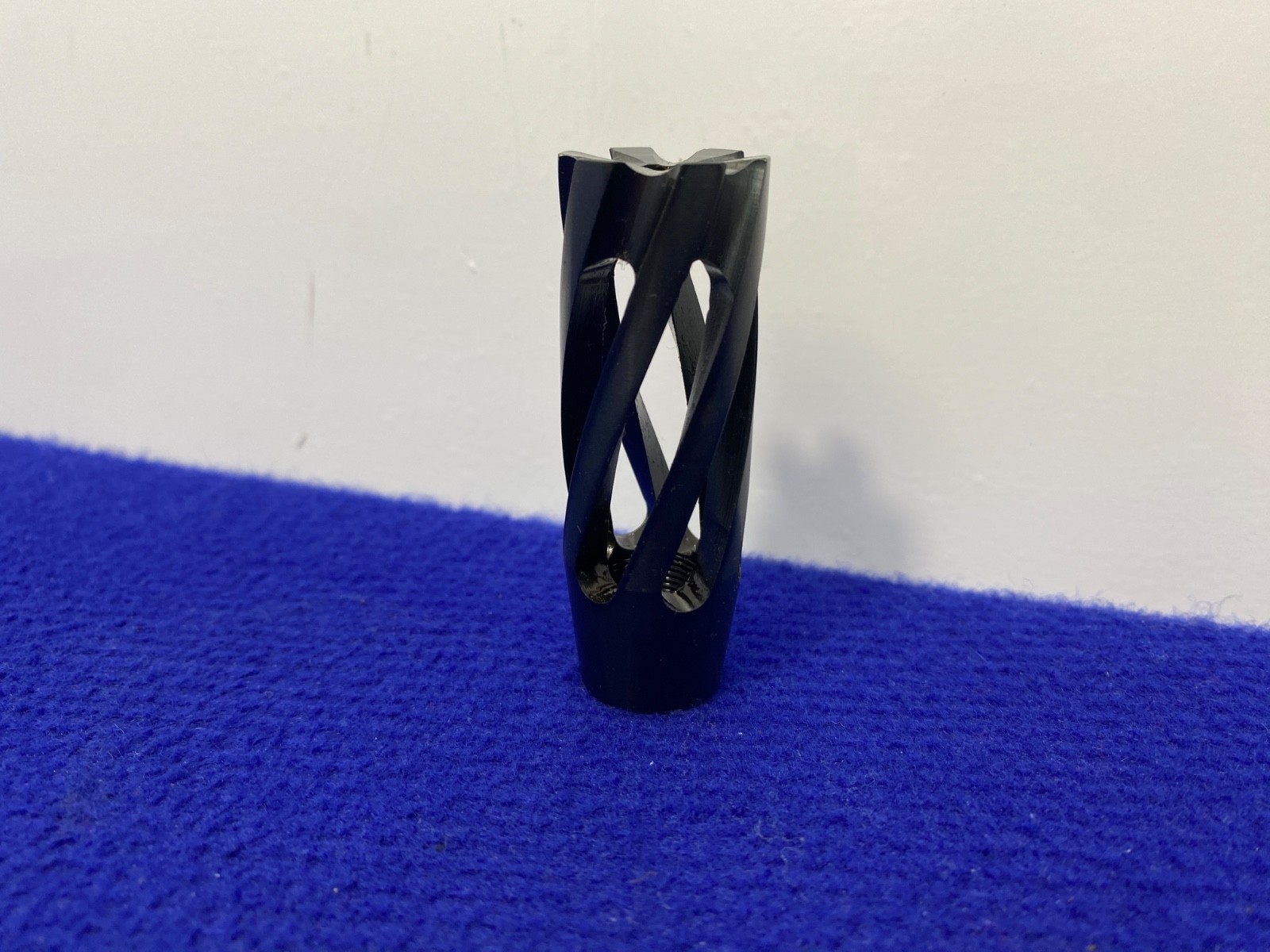 Unreamed Remington Spiral Blue Muzzle Break 1/2x28 Thread .875OD ID.25