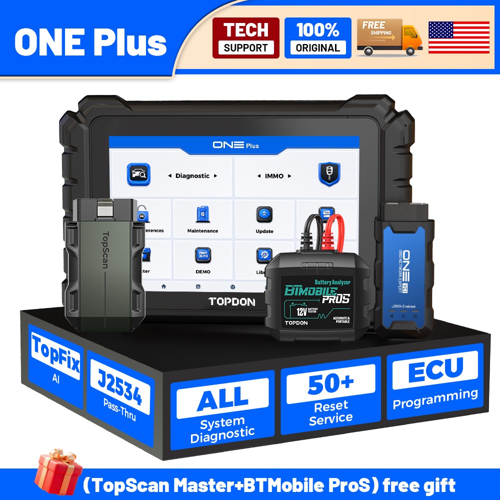 TOPDON ONE Plus J2534 OBD2 Scanner ECU Programming Auto Diagnostic Tool +2 Gifts