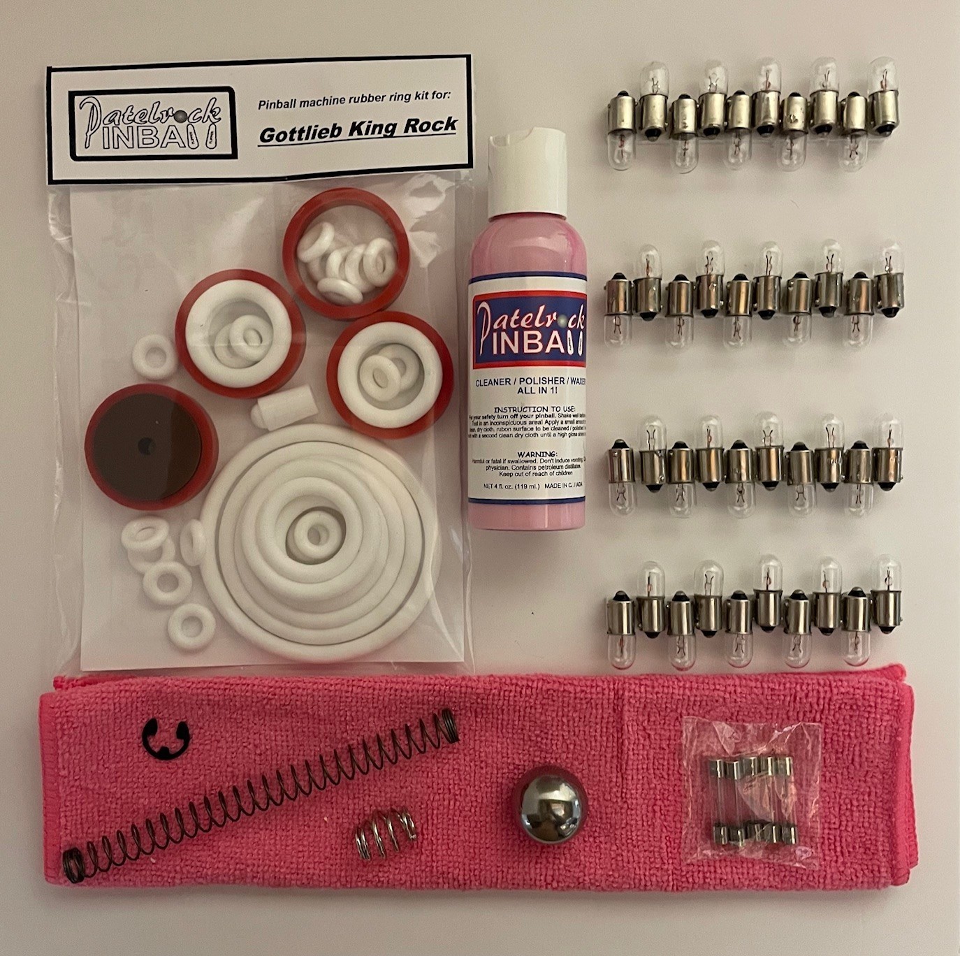 1972 Gottlieb King Rock Pinball Machine Maintenance Tune Up Kit