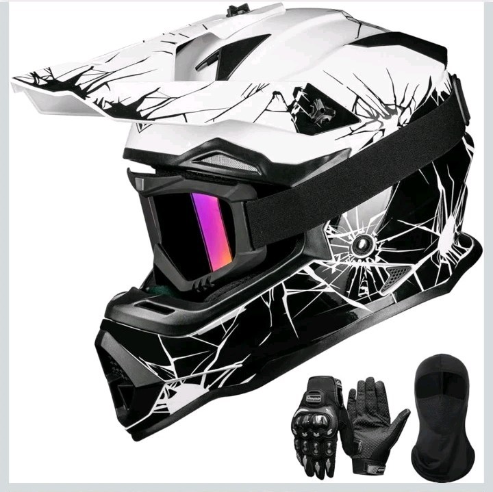 ILM Adult Dirt Bike Helmets Men Women Motocross ATV Off Road Helmet with Goggles