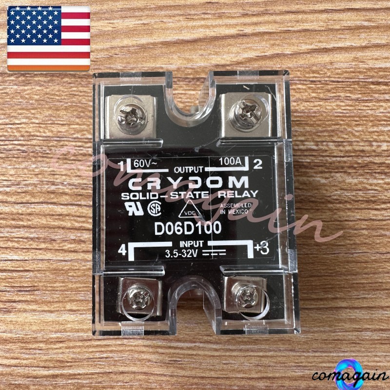 Solid State Relay Panel Mount Output 100A 60V Input 3.5-32VDC For Crydom D06D100