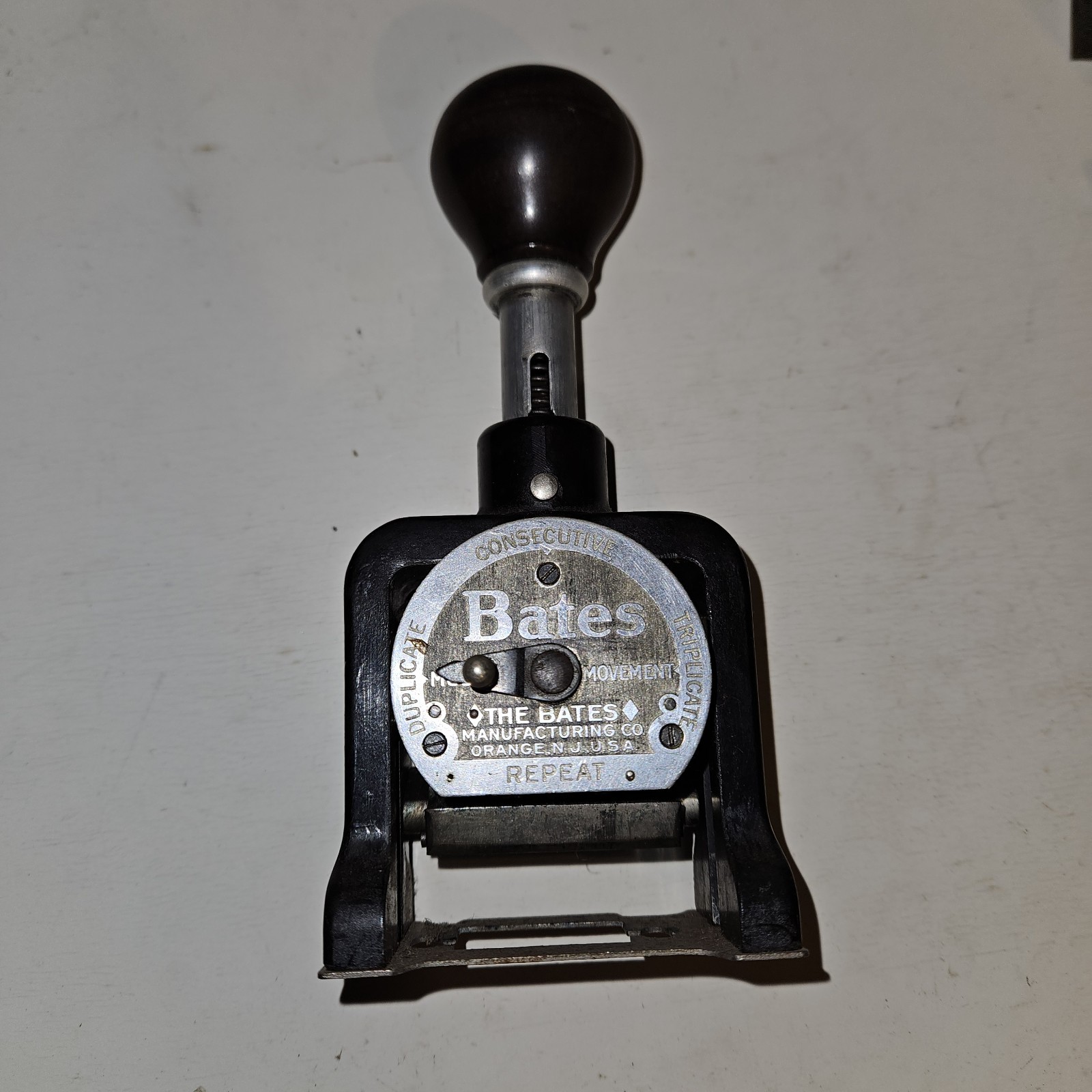 Vntg Bates Multiple Movement Numbering Machine Stamp,  6 Wheels Style G, Special