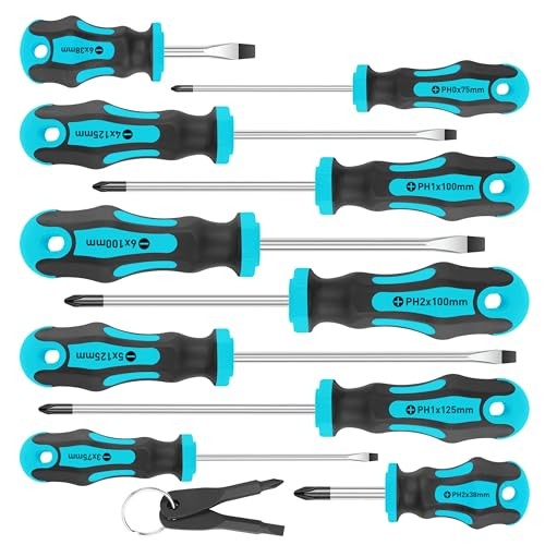 10-Piece Magnetic Screwdrivers Set, 5 10-Piece Screwdrivers Set (Blue)