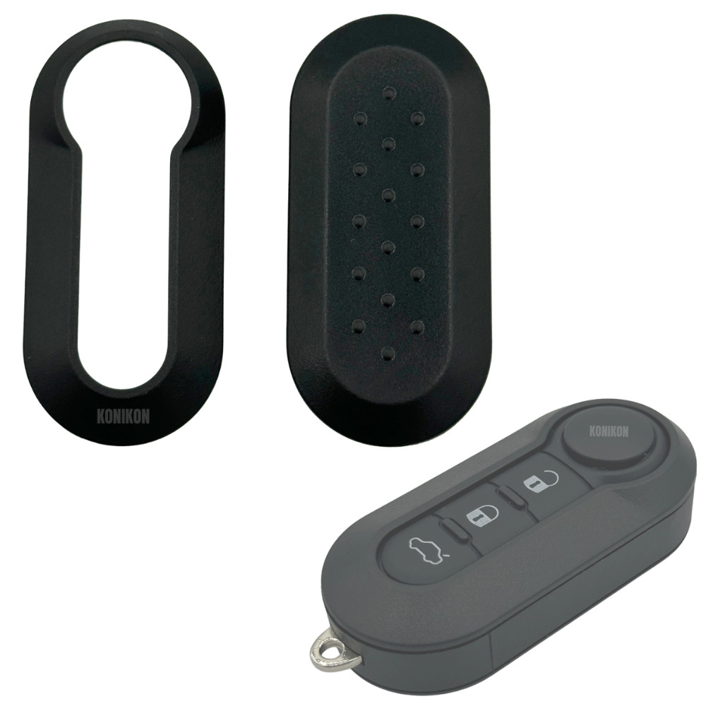 Car Key Shell Clip Black Cover Protector Fits Fiat 500 Brava Doblo