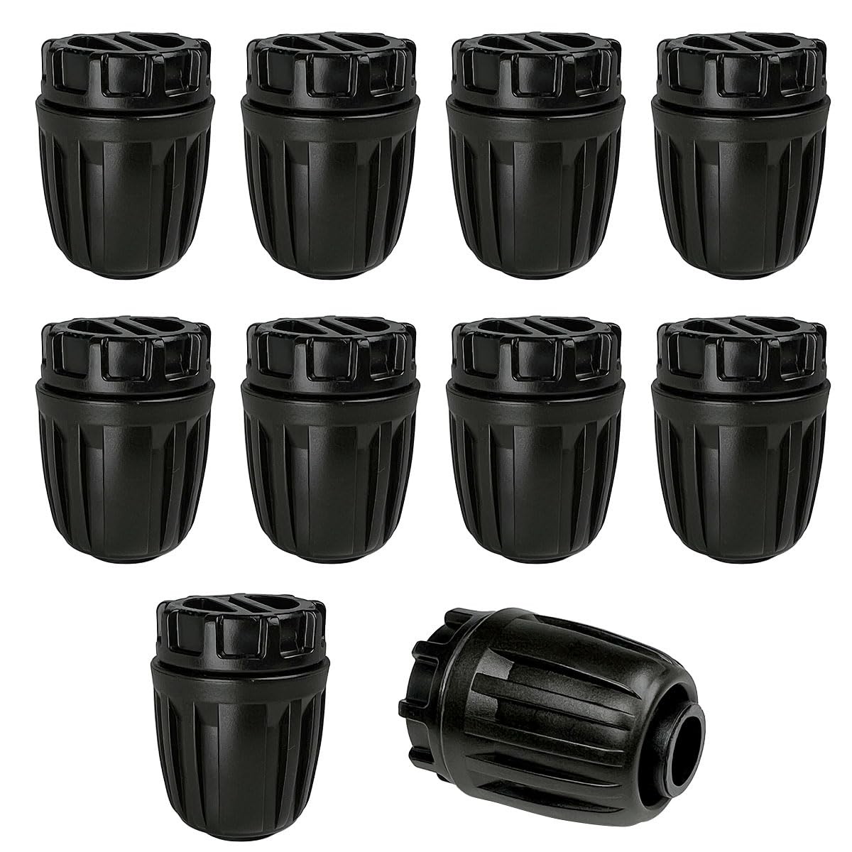 1/2 Inch Drip Irrigation Fittings End Caps, 10 Pack Plugs inch, Black
