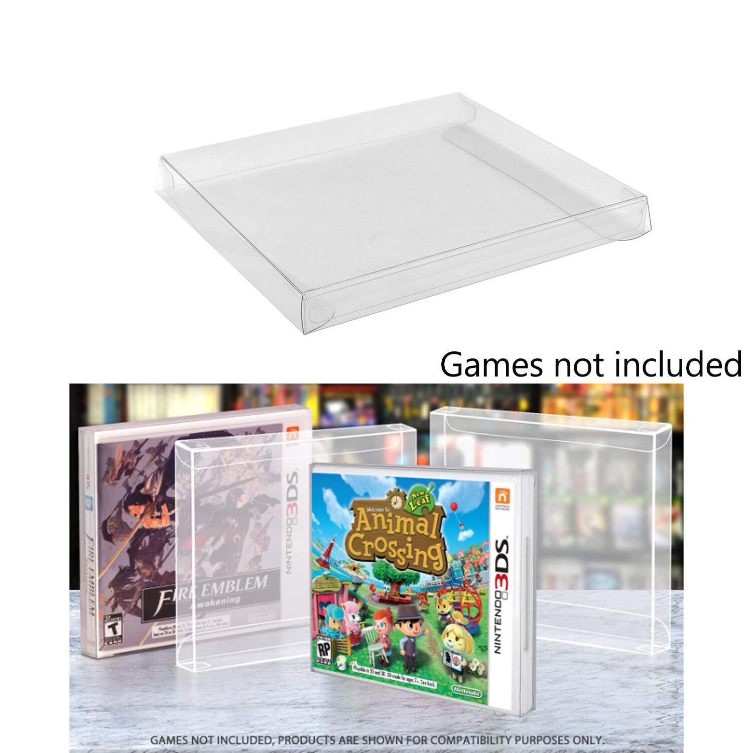 Clear Display Protectors Cases Sleeves Boxes For NINTENDO 3DS NTSC Video Games