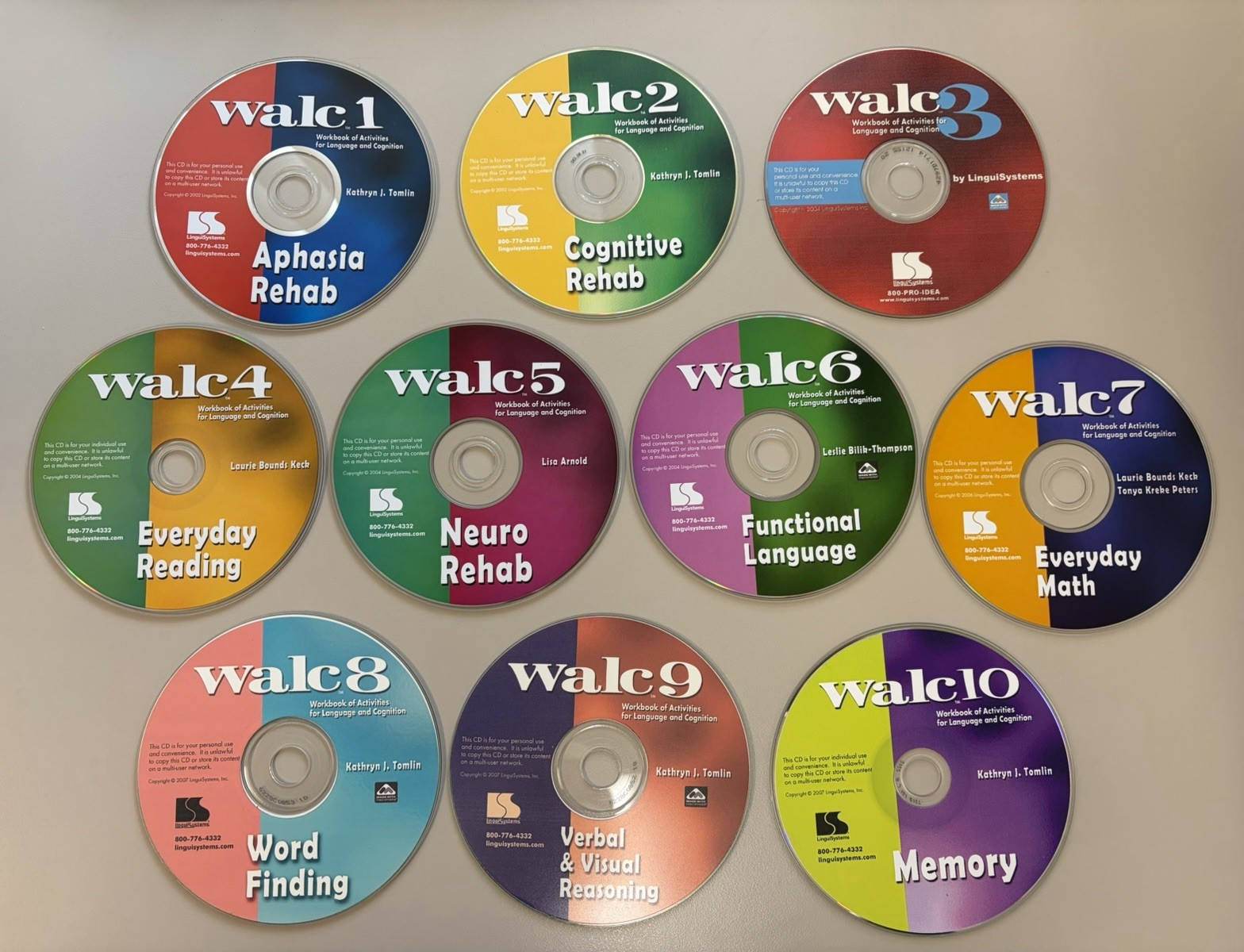 LinguiSystems WALC 1-10 Workbooks of Activities for Language & Cognition CD Set