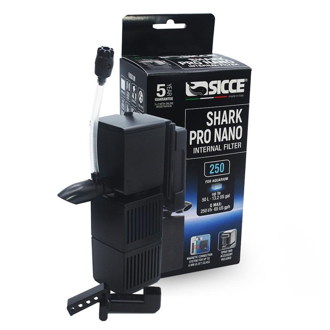(OPEN BOX) SHARK PRO NANO 250 Internal Aquarium Filter (65 gph) - Sicce