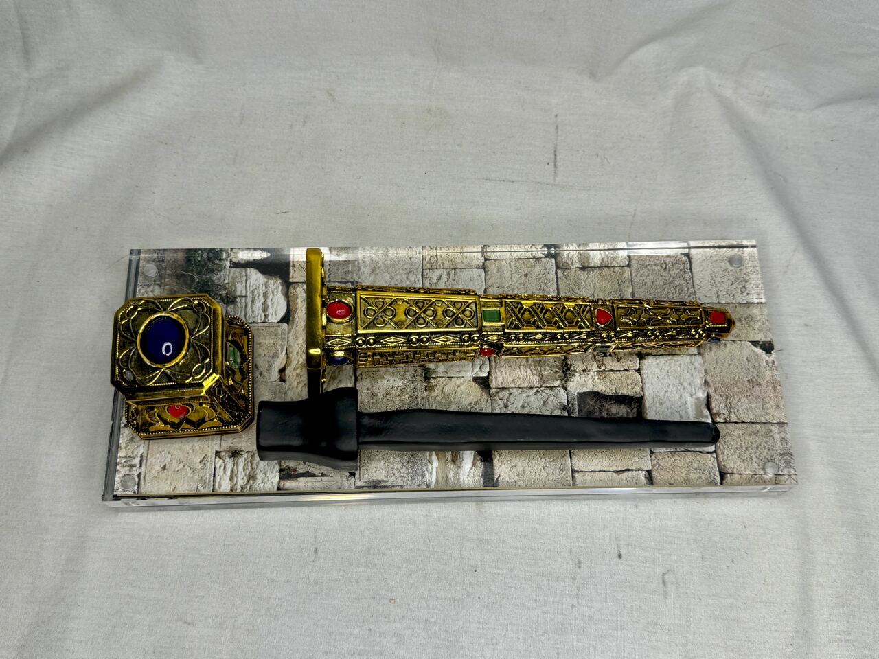 Holy Nail Of The Cross, Metal, Biblical Replica, Free Book, Big Display Plaque