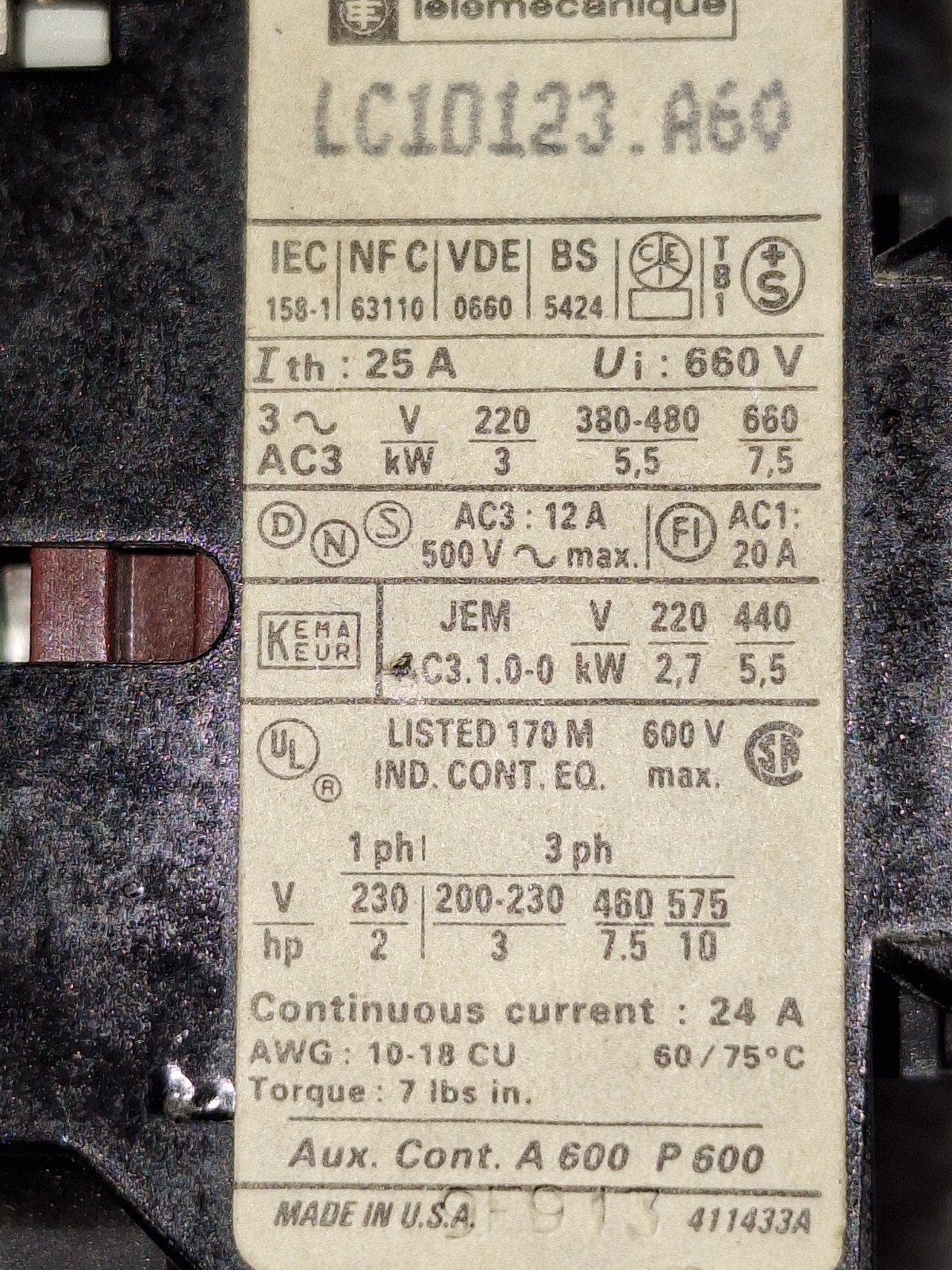 Telemecenique LCD123.A60
