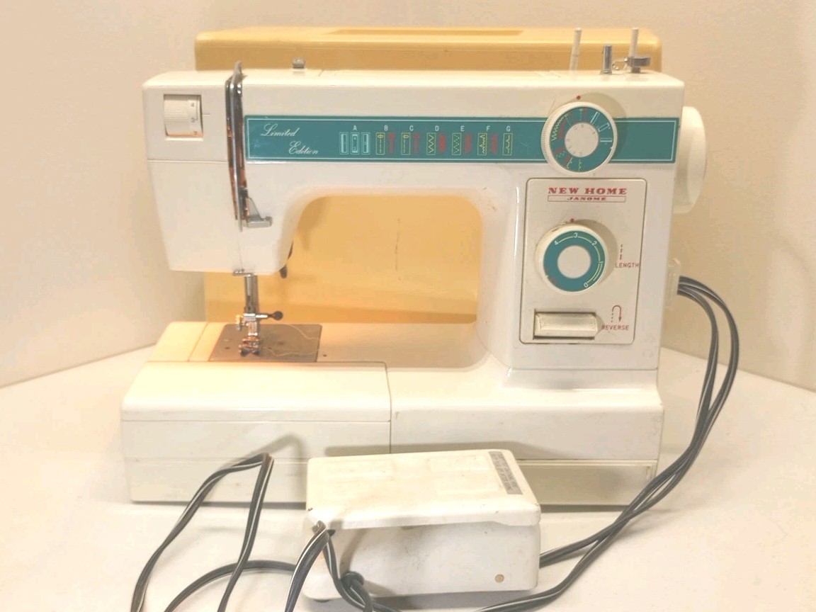 Janome New Home Limited Edition Sewing Machine With Foot Pedal Model 108 Working