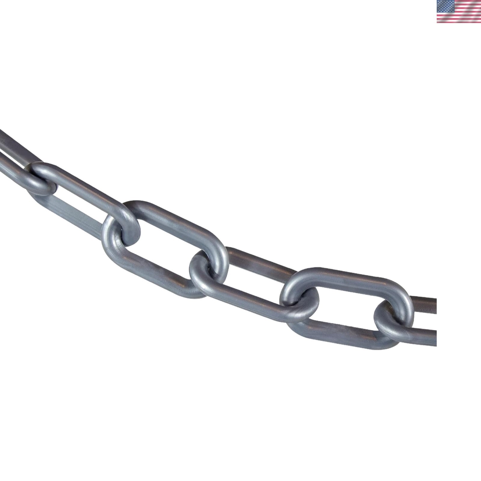Silver 25-Foot Lightweight Plastic Barrier Chain for Effective Crowd Management