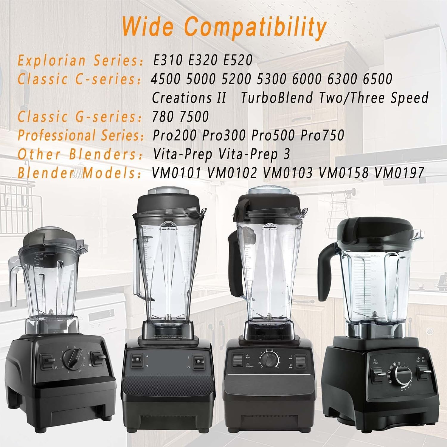 for Blenders 48oz Container, replace E310 E320 5000 5200 6300 6500 7500 Pro 2...