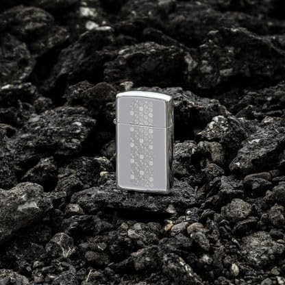 Zippo Lighter - Customized Engraved Message Honeycomb Pattern Design 46270