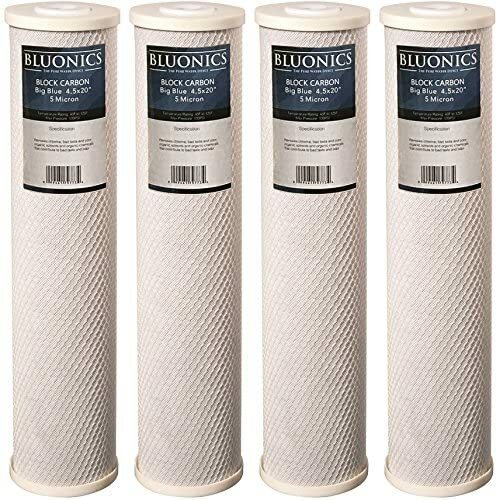 BLUONICS Carbon Block Water Filters 4pack Standard 4.5"x 20" Cartridges CTO