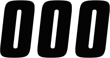 Factory Effex Factory Number 6in. - No.0 - Black - 08-90040