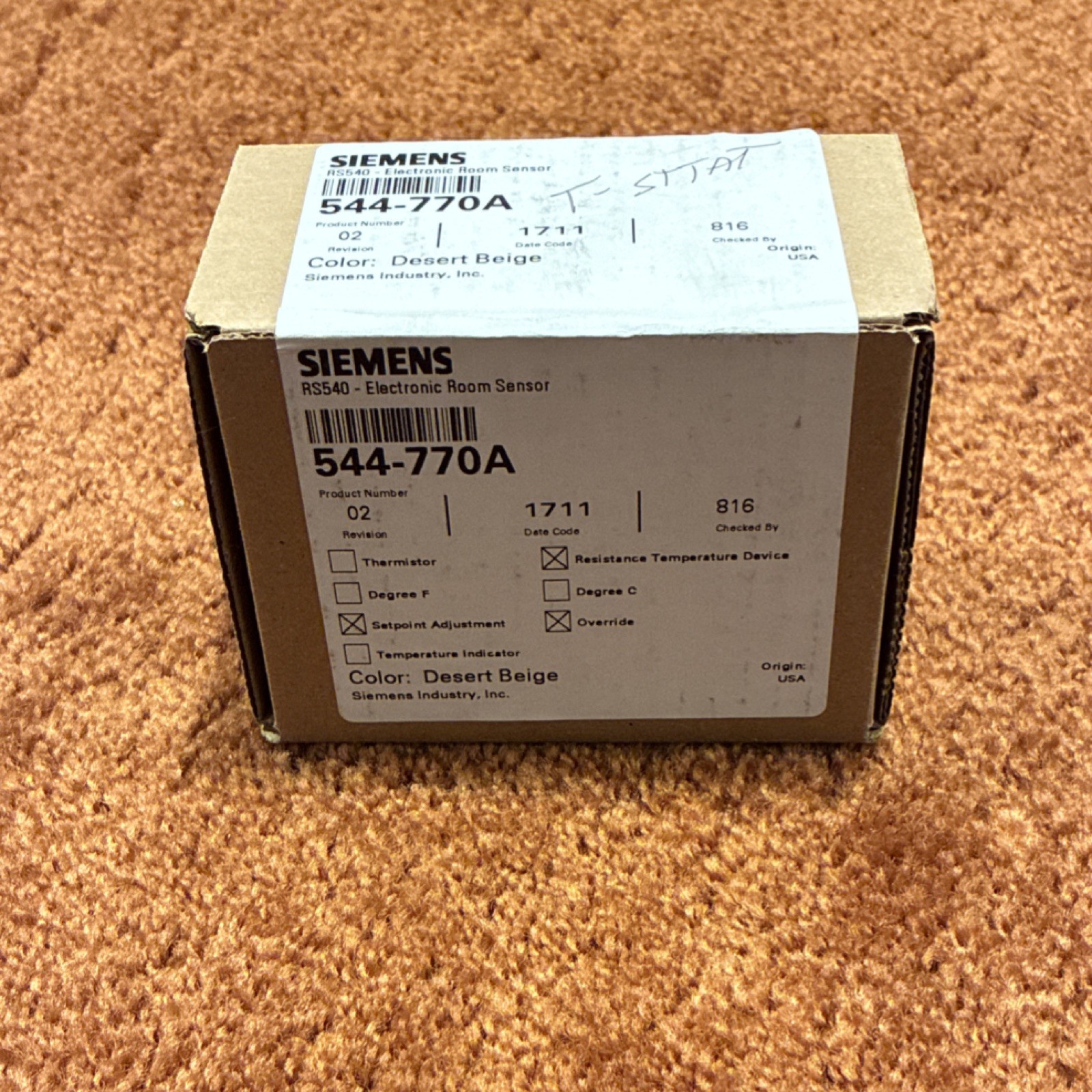 Lot of 7 Siemens RS540 Electronic Room Sensor 544-770A Desert Beige
