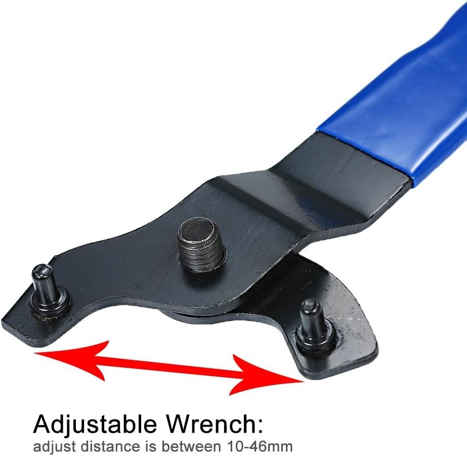 2Pcs Angle Grinder Wrench, Adjustable Pin Spanner, Ergonomic Handle, Carbon Stee