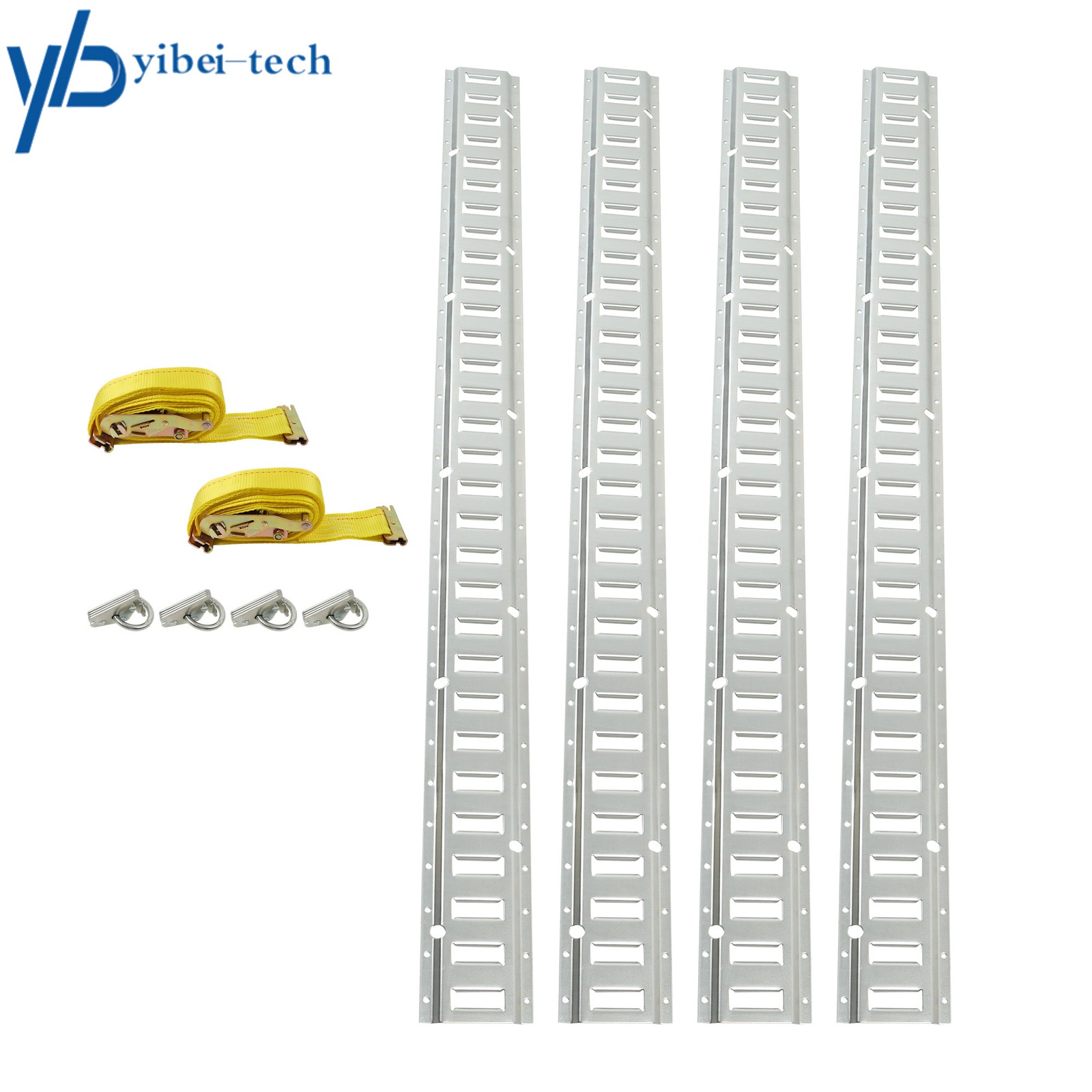 For E Track Tie-Down Rail Kit Trucks Vans Garages Trailer Tie Down System 12PCS