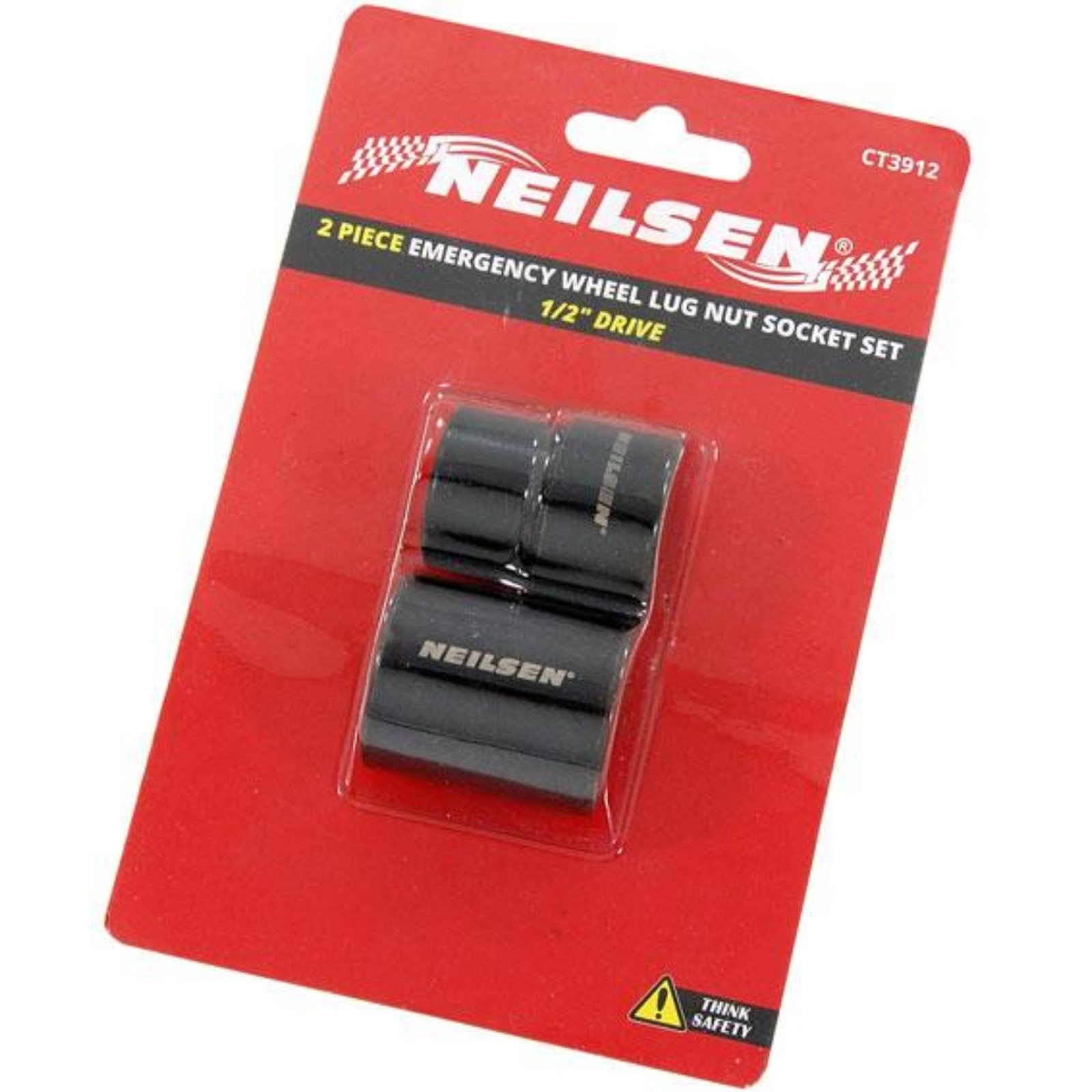 Neilsen Locking Wheel Nut Remover 19 - 26mm Emergency Lug Nut Socket Set 1/2"