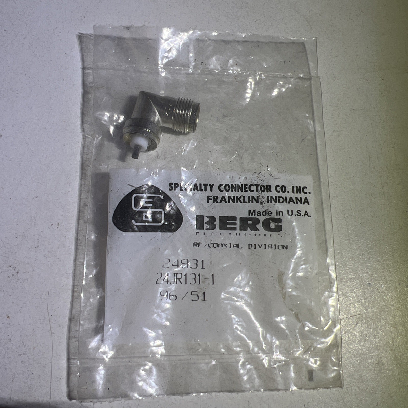 Berg Electronics 24931 24JR131-1 96/51 RF Coaxial Division