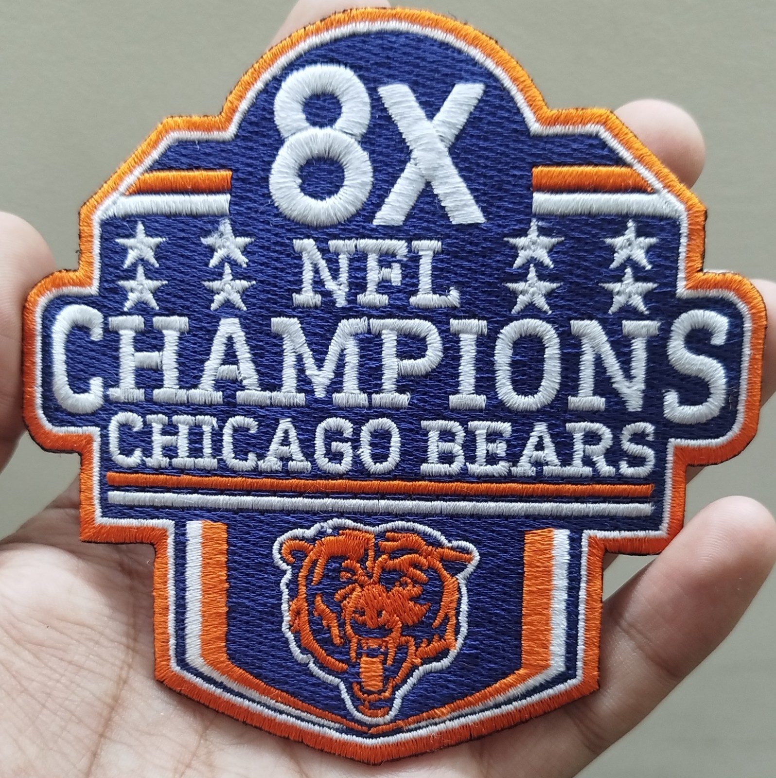 Chicago Bears 8x NFL Champions Logo Iron On Patch-Sew Patch-Embroidered Patch