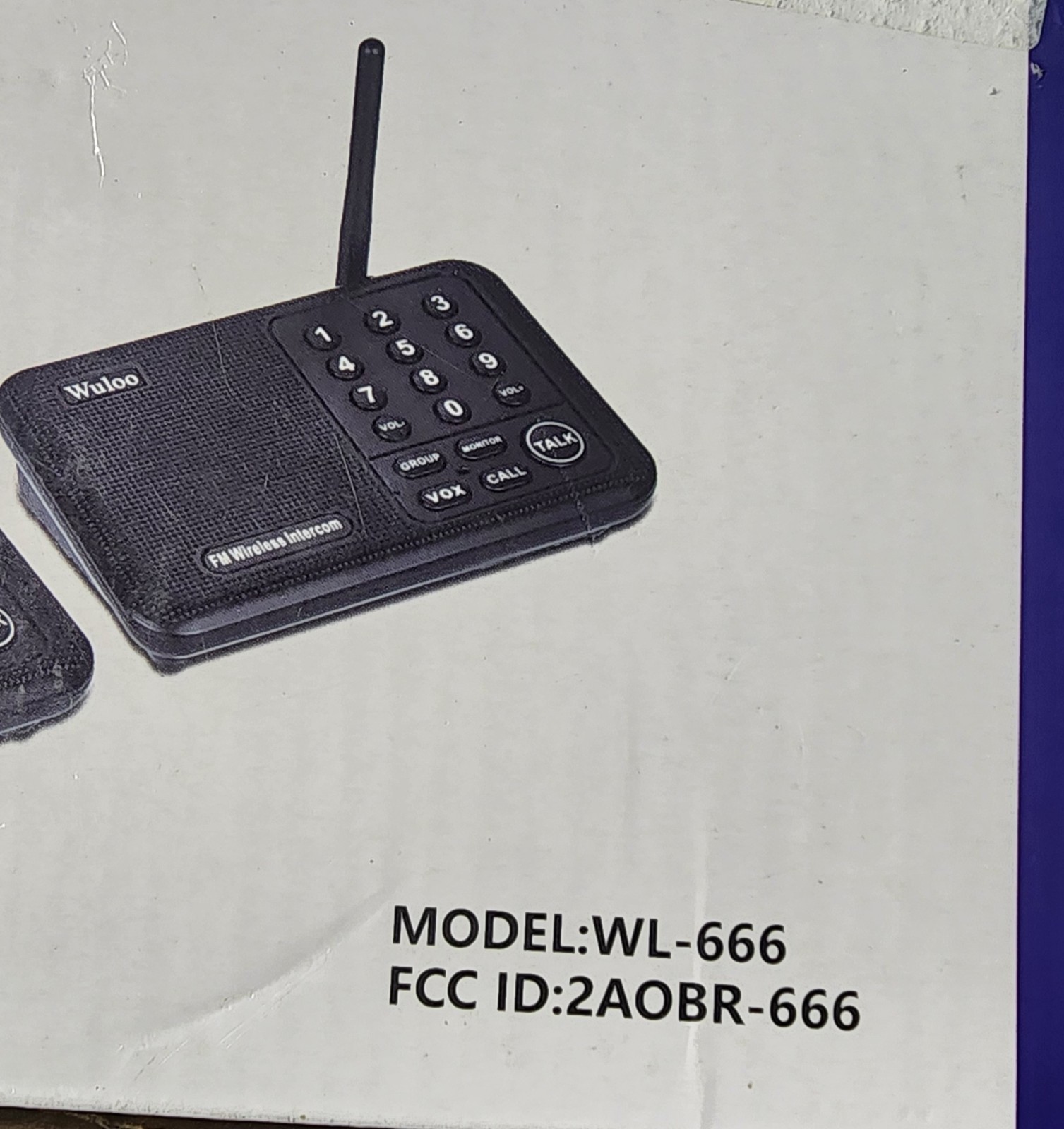 Wuloo Wireless Home Intercom System 4 Pack WL-666 ONE MILE RANGE