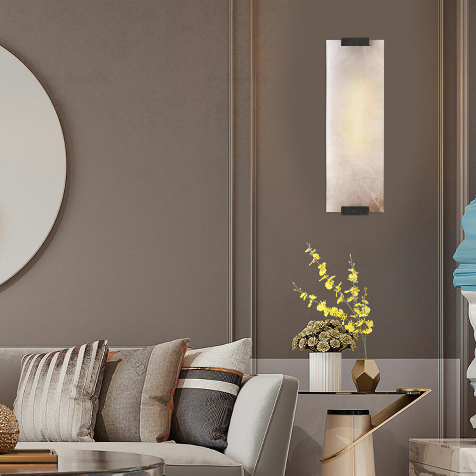 Wall Light Sconce Outdoor Modern Lamp Exterior Lights Rectangular Hand-Carved