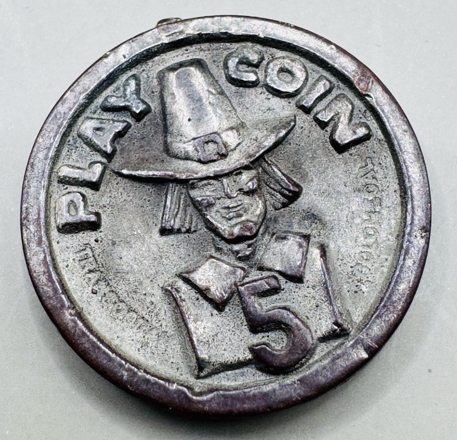 1950's Play Coin: Pilgrim & Mayflower Ship Style Five Cent Piece
