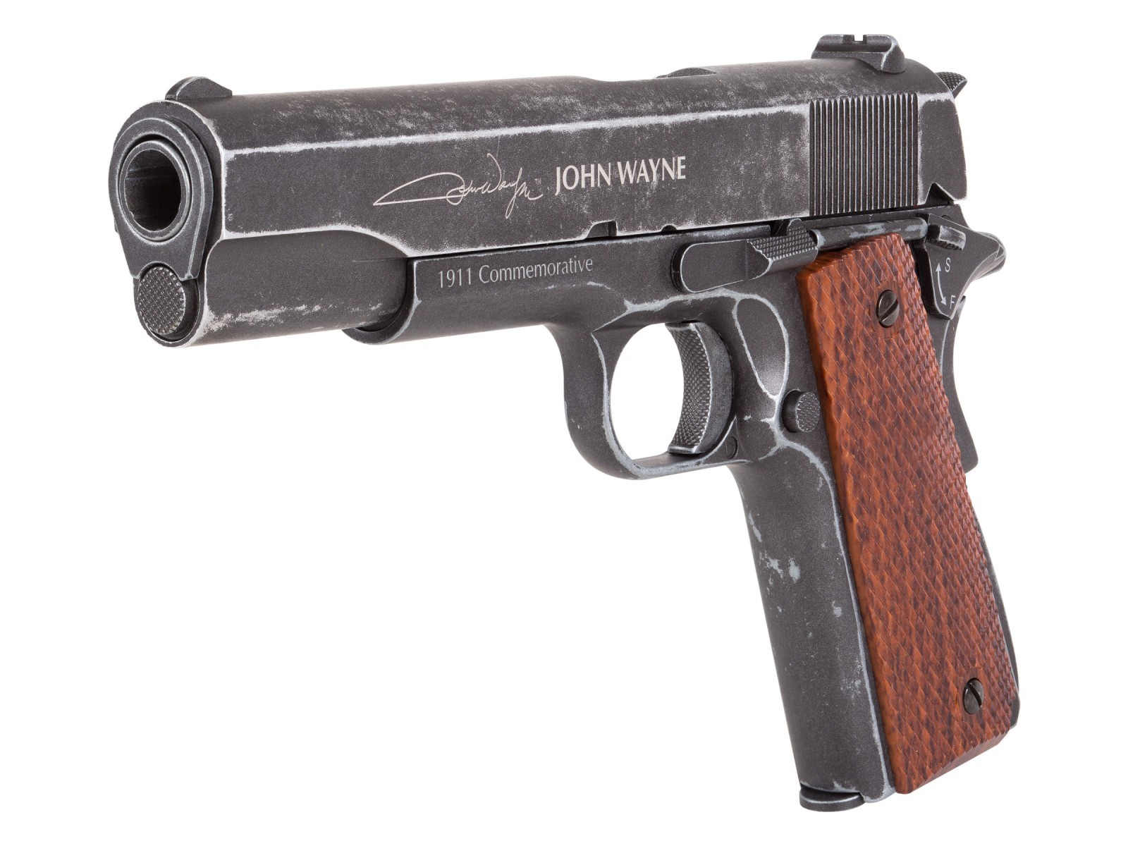 John Wayne 1911 Metal CO2 BB Pistol, Brown Grips .177