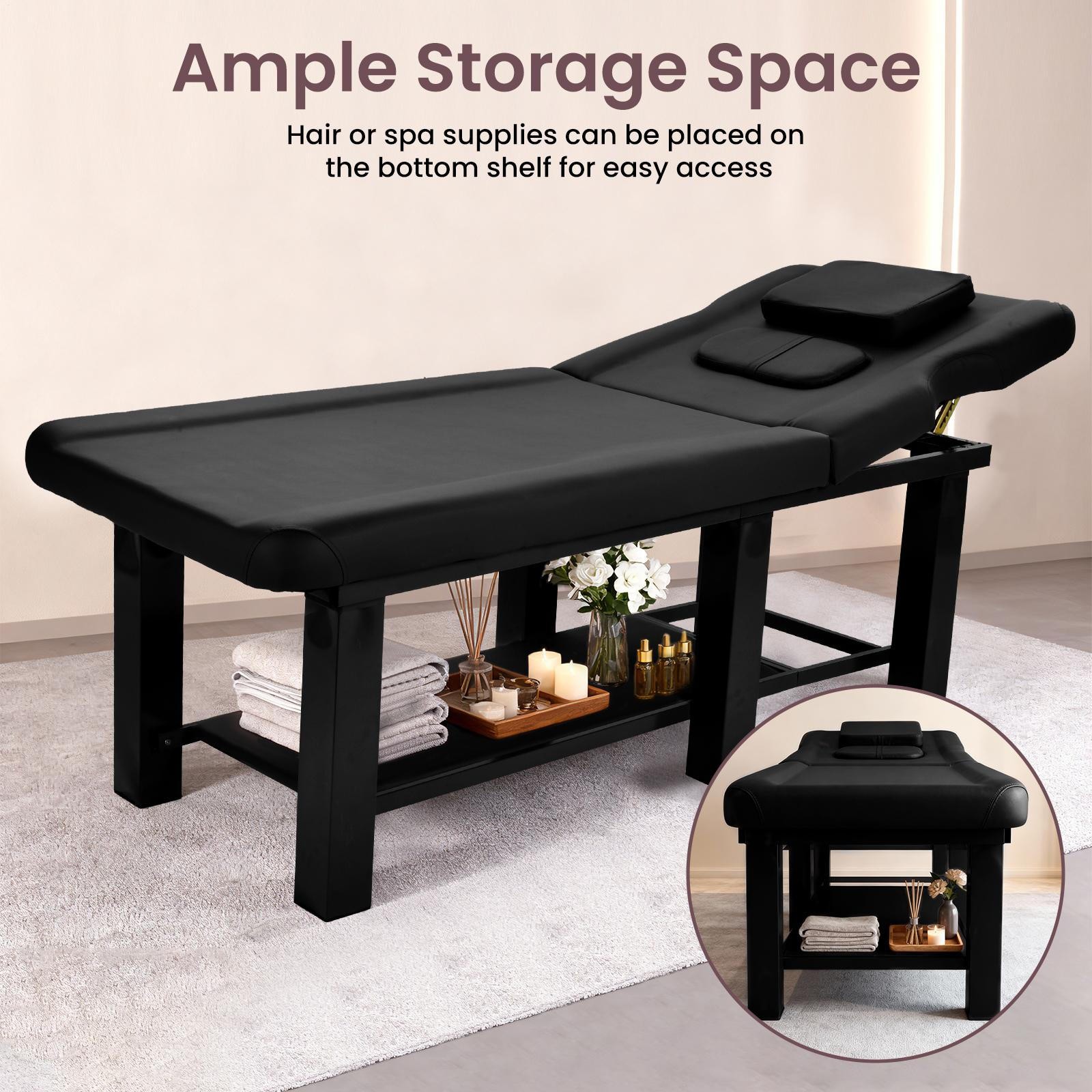 Professional Stationary Massage Table with Headrest