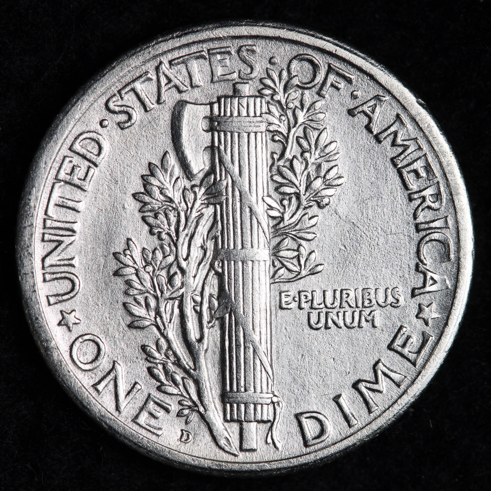 1920-D Mercury Silver Dime AU+ E290 XZCB