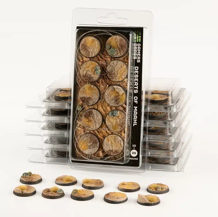 Gamers Grass: Battle Ready Bases: Deserts of Maahl 25mm Round (x10)