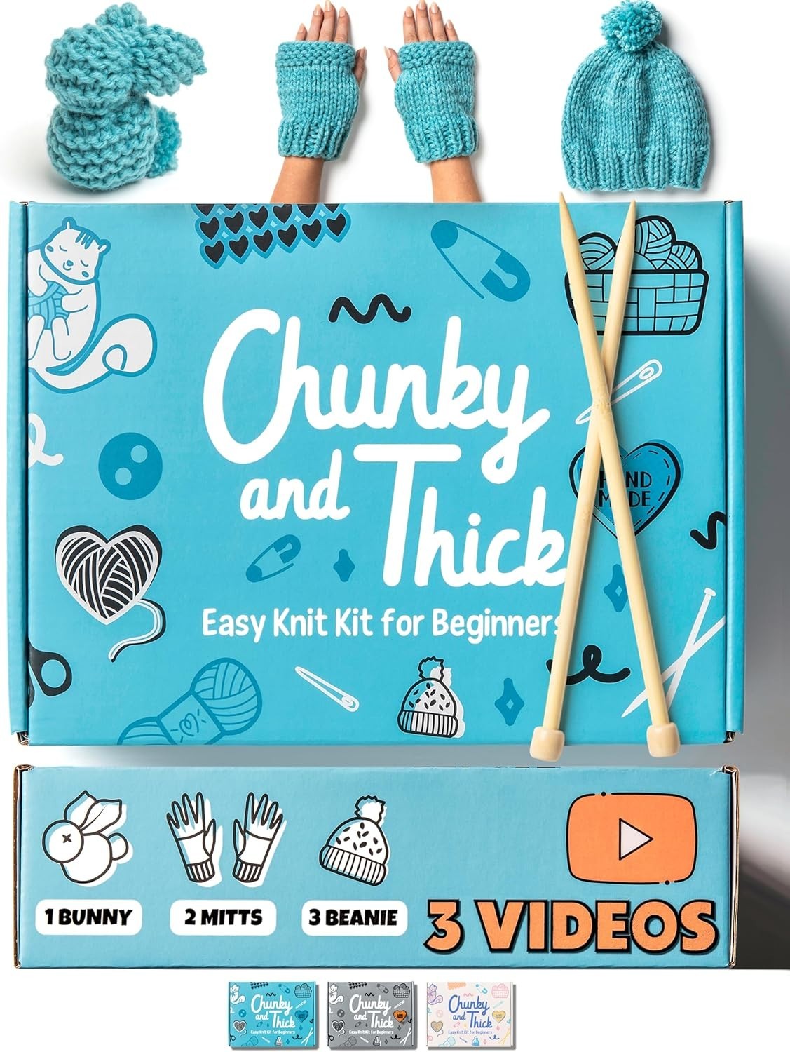 Complete Knitting Kit for Beginners - Learn to Knit Kit with Knitting Accesso...