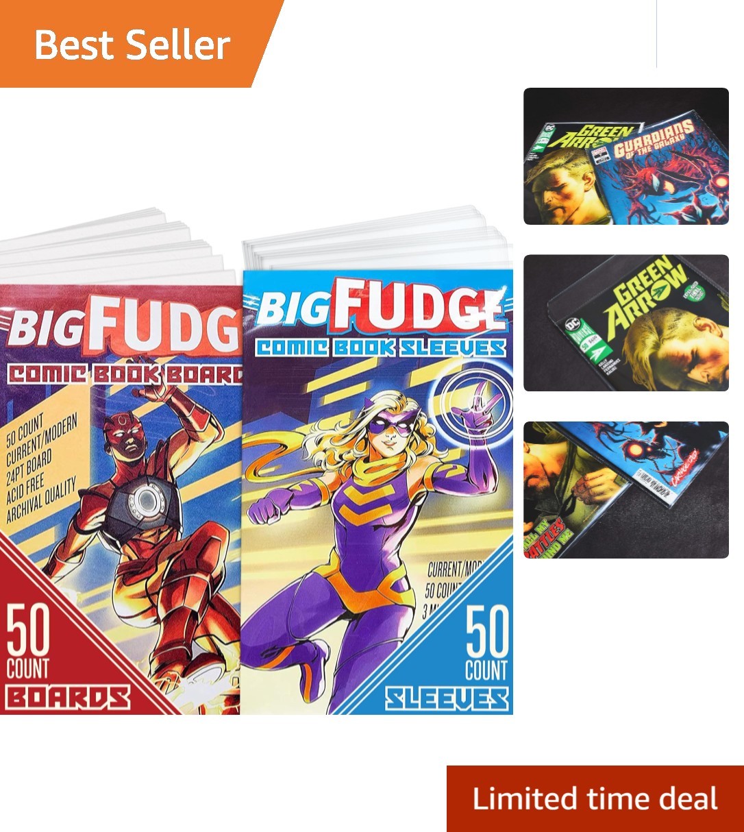 50 Ultra-Clear Comic Book Bags & Boards for Archival Protection - 7.25" x 10.5"
