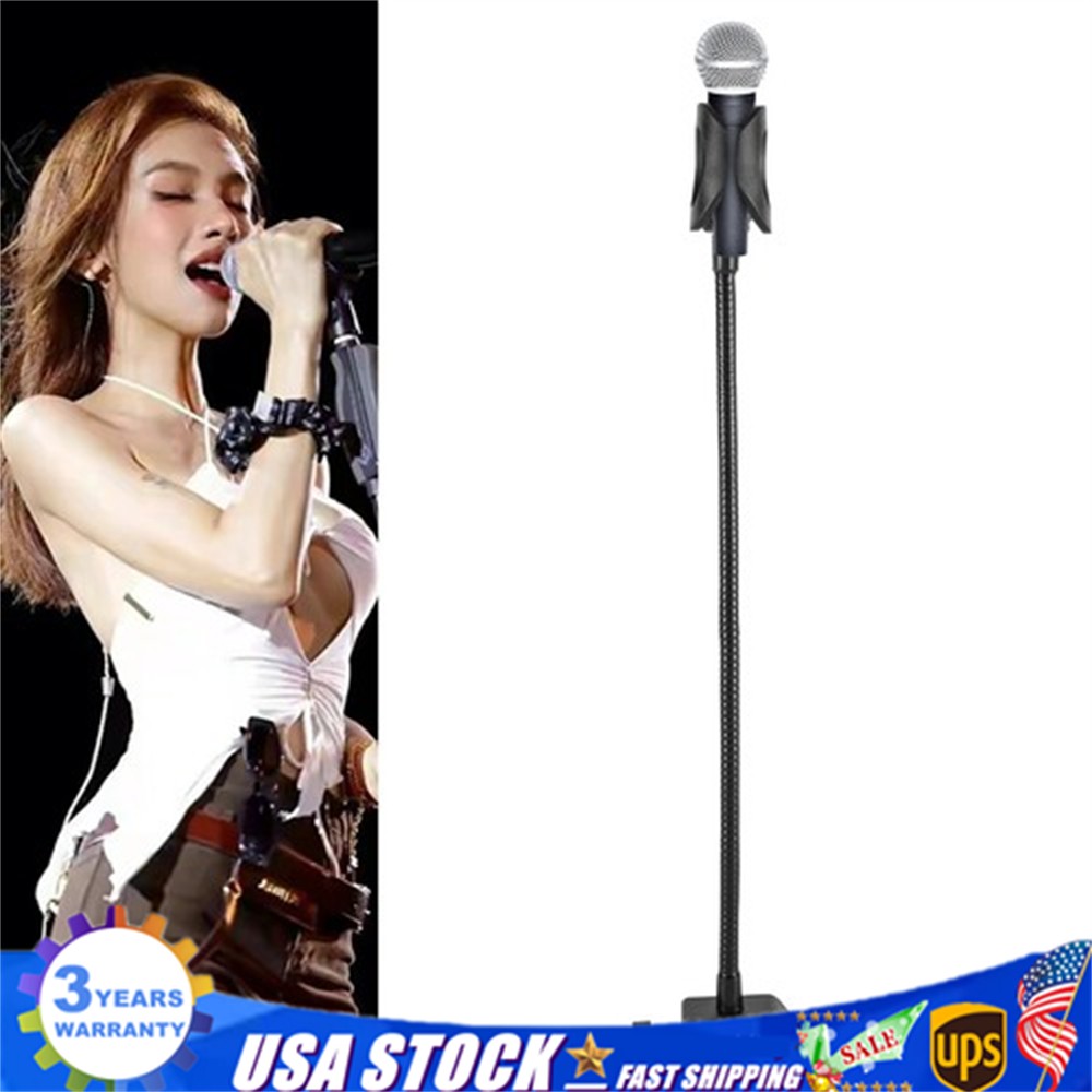 Adjustable Gooseneck Microphone Stand with Desk Clamp Fit for Radio Broadcasting
