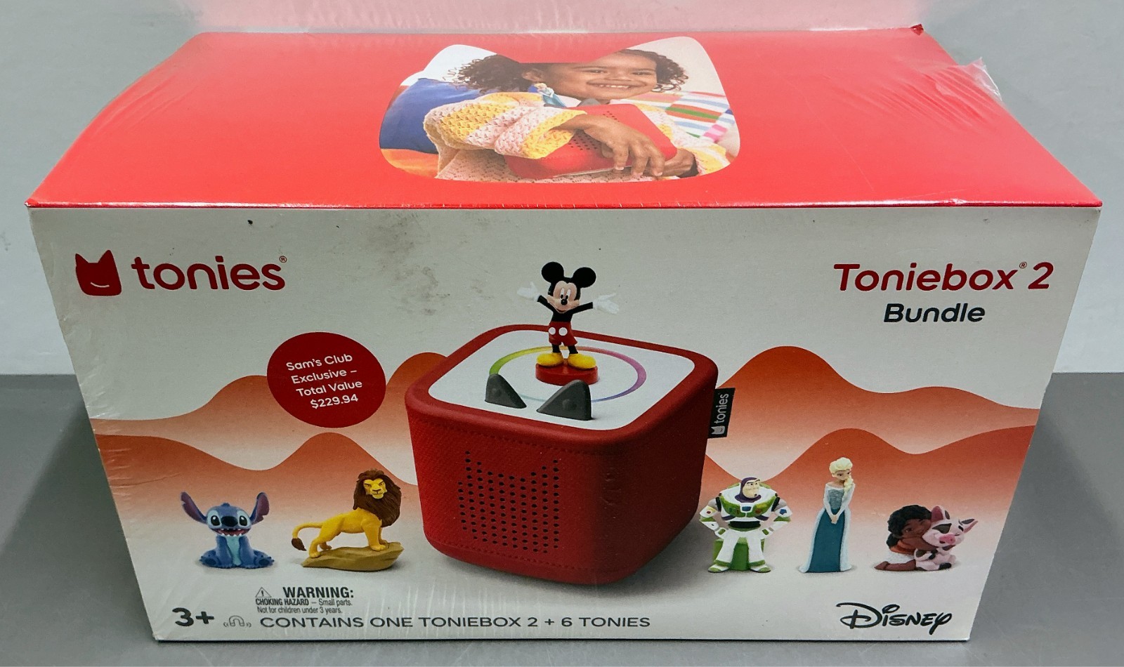 Disney Toniebox 2 Bundle with 6 Tonies • Sunset Red