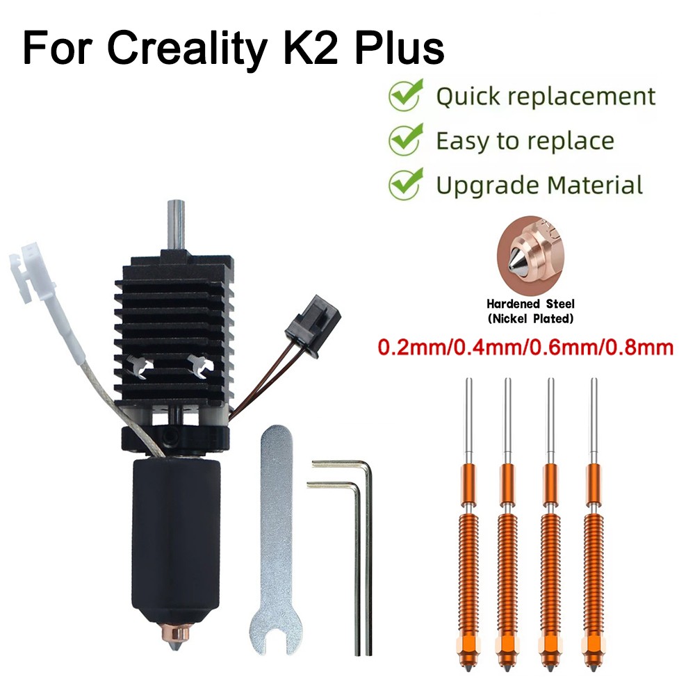 Hotened Kit / Quick-Swap Nozzle Set For Creality K2 Plus 3D Printer Replacement