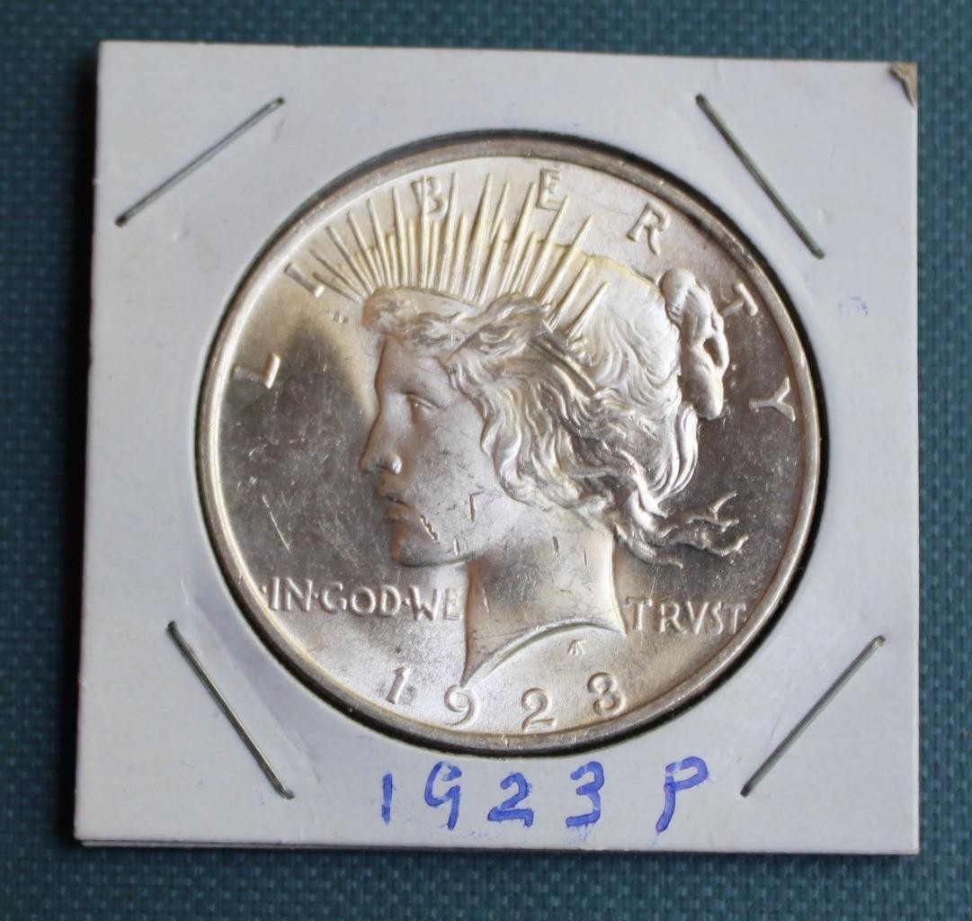 1923 P SILVER PEACE DOLLAR - HIGH GRADE - MS+++  MUST SEE! (ref #3600)