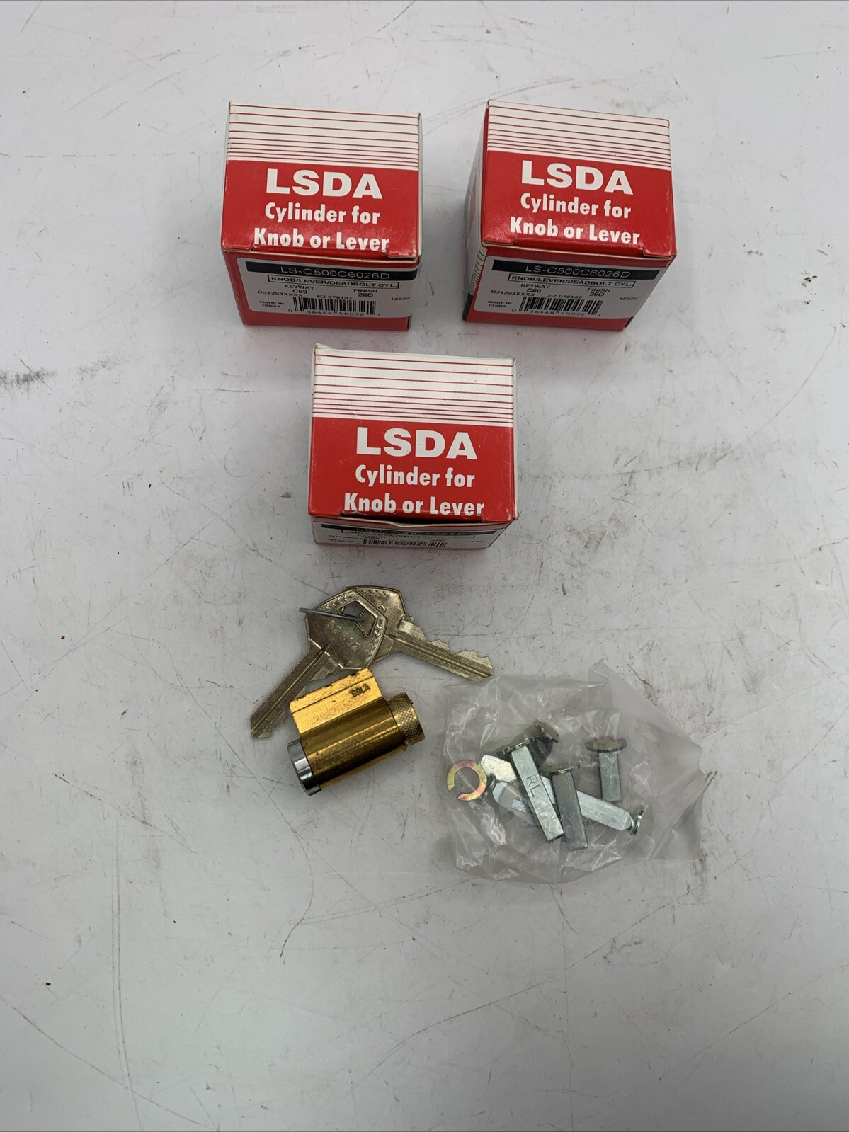 Lot Of 3 LSDA LS-C500C6026D KIK/KIL CYLINDER, CORBIN KEYWAY 2 KEYS See Pics